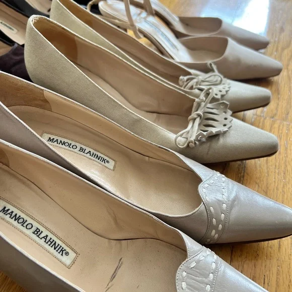 Lot of 12 Manolo Blahniks ALL NEED HEEL TIP REPAIR Sz 36.5, 37, & 36 - Picture 4 of 10